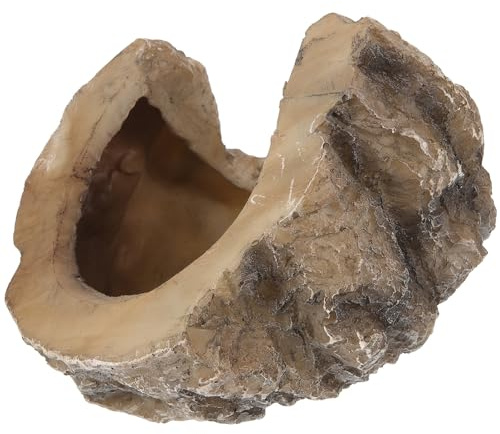 Alasum Cachette pour Reptiles en Résine Résistante, Grotte Décorative De Taille Moyenne pour Terrarium, Abri Adapté Aux Tortues, Serpents Et Grenouilles, Accessoire Habitat Reptiles Et Amphibiens