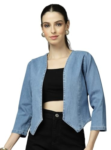 Style Quotient dam denim Shrug, Mellanblå, L