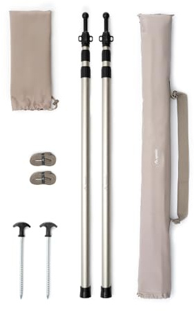 qeedo Scope Zeltstangen 2er Set - Aluminium Sonnensegel Stange 90-230 cm - Teleskopstange Camping für Tarp, Vorzelt, Sonnensegel & Markise - sturmsicher & wetterfest, Ultraleicht 550 g