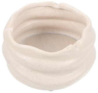 HIAKDOFT Cenicero de Cerámica Acabado Espejo, Ranura para Cigarrillos, Diseño Ligero y Elegante, Color Blanco Salpicaduras Negras, Adecuado para Decoración de Interiores y Uso Doméstico