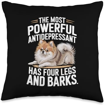 Pomeranian Lover Cute Pom Dog Owner Breeder Antidepressant Throw Pillow