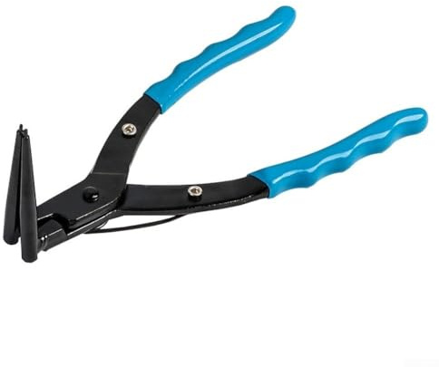 Risveglio Rechtwinklige Sprengringzange, 90 Grad externe Sicherungsringzange, gebogene Zange mit ergonomischem Griff für tiefe Löcher, Sprengringentfernung, 45 Stahl PVC Blau