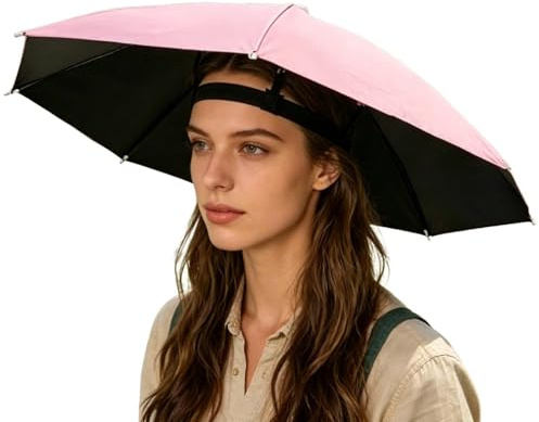 Generico Cappello Ombrello, Divertente Ombrelli Pioggia per Bambini Adulti, Ombrelloni A Testa Cappelli Spiaggia per Parasole, Cappello da Pesci Pieghevoli Cappelli Impermeabili, per Uomo Donna