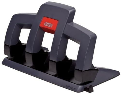 Rapid 24845701 Supreme SP34 Locher (4-fach Lochung, Press-Less-Technologie, Kapazität 30 x 80 g/qm) schwarz