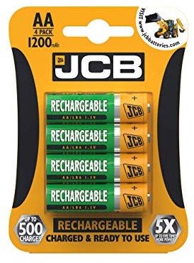 S5452 JCB AA 1200mAh Rechargeable Batteries - Pack of 4