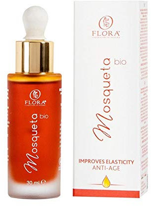 FLORA Rosa Mosqueta Olio viso e corpo Antitempo BIO-COSMOS 30 ml Olio elasticizzante con olio puro di rosa mosqueta naturale totale di linaloe
