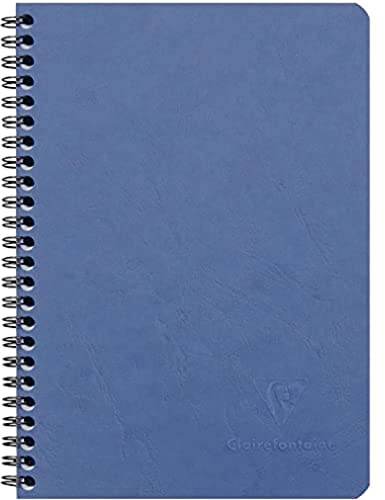 Clairefontaine 785664C - Spiralbuch Age Bag, DIN A5, 14,8 x 21 cm, liniert, 3 Innentaschen, 60 Blatt) 1 Stück blau