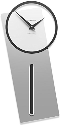 CalleaDesign - Wanduhr mit Pendel Sherlock, Farbe: Aluminium