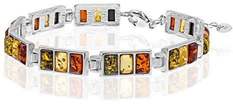 Copal Bracelet Femme En Ambre Et Argent Sterling Réglable De 19cm À 22cm