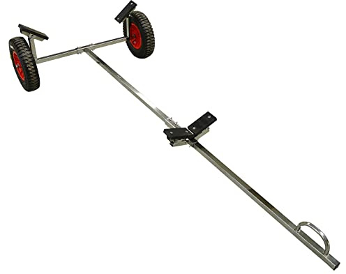 BRIS Stainless Steel Boat Launching Wheels Hand Dolly for Small Inflatable Boat Trailer