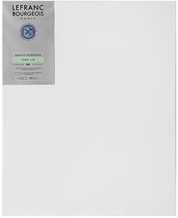 Lefranc Bourgeois 111222 Keilrahmen aus 100% Leinen in Premium Qualität, gebrauchsfertig Grundiert mit Titandioxid Gesso, seitlich genagelt auf massivem Kiefernholz - 50P