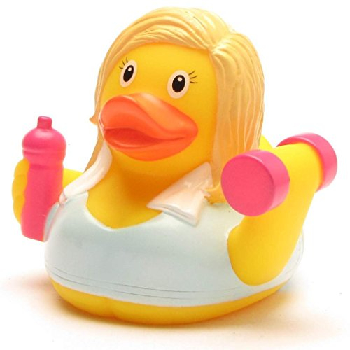 Duckshop I Fitness Girl - Paperella da bagno, motivo: cigolino, misura L, 8,5 cm