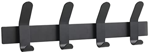 Zone Denmark A-Rack Garderobenleiste, Garderobenhaken, Wandgarderobe aus Metall, Hakenleiste ohne sichtbare Schrauben, 40 x 5 x 11 cm, Schwarz