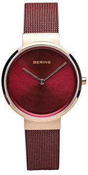 Bering Damen Quarz Uhr | Armbanduhr 31 mm Edelstahlgehäuse und Zifferblatt | Milanaisearmband | Saphierglas | 5 ATM | 14531