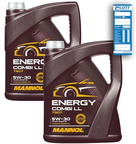 MANNOL 2X 5 Liter MOTORÖL Energy Combi LL 5W-30 MOTORENÖL + INSPEKTIONSAUFKLEBER