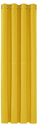 Deconovo Door Curtain Thermal Insulated Blackout Curtain Ring Top Curtain for Bedroom 52x 84 Mellow Yellow 1 PANEL