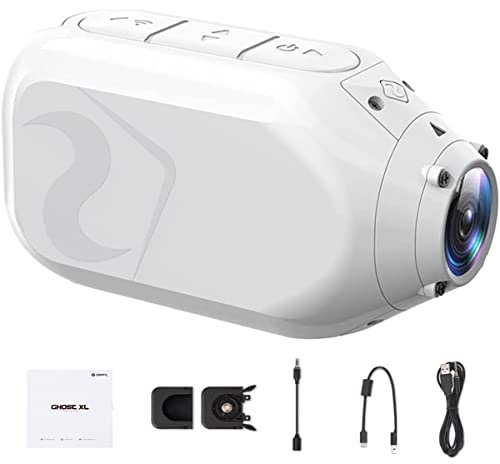 Drift Ghost XL Action Camera - 1080P HD 30FPS Video, 9 Hour Battery, Waterproof, 300 Degree Rotating Lens. Ideal Vlogging Camera, Bike or Motorbike Camera. In White