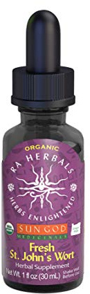 Certified Organic Ra Herbals St. John's Wort Tincture | Fresh Herbal Extract for Natural Wellness Blend | 1oz