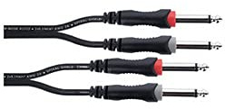 Cordial - Cavo Doppio Mono 1 m | 2x jack TS 6,3 mm Neutrik nickel - Elements (EU 1 PP)