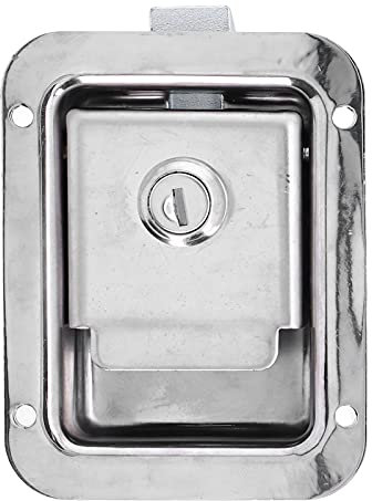 Chiavistello della porta, Qiilu Attrezzo Chiusura Porta, Serratura Porta Attrezzi Chiusura Porta Paletta In Acciaio Inox 304 Montaggio A Filo Con 2 Chiavi Per Camion Dei Pompieri Rimorchi Camper