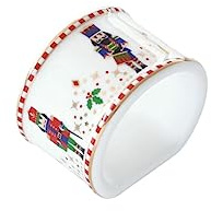 EASY LIFE NUSSKNACKER Porzellan Serviettenhalter Set 4 rot Geschenkbox Ø 4,5cm