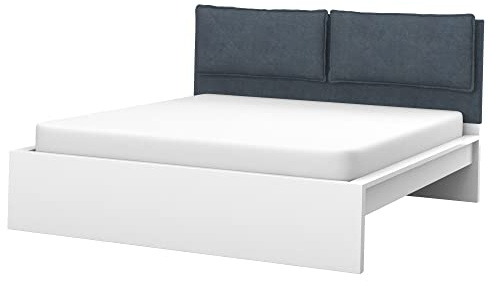 Soferia Kopfteil Bezug Kompatibel Mit Malm Bettkopfteil 160 cm Husse Boxspringbett Rückenlehne Bezug Bettkopfteil Schoner Wasserabweisend Fleckschutz Softi Grau Anthrazit