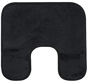 Gözze - Alfombra de baño antideslizante con recorte, RIO, microfibra, Adecuada para el pie del inodoro, 50 x 45 cm - Negro