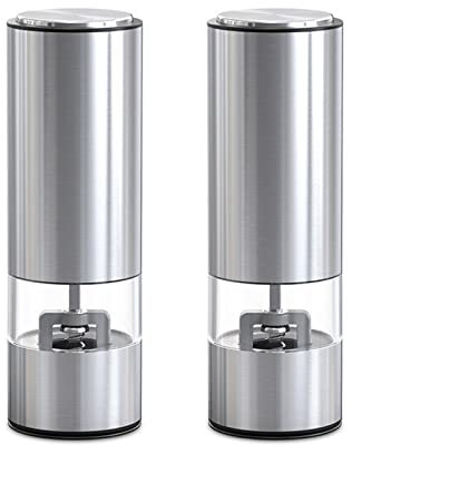 Saleros y Pimenteros Amoladora de sal y pimienta automática eléctrica - DIRIGIÓ Light Peper Spice Grinders Sazonorización de herramientas de cocción de cocina de molino de molienda Molinillos de Pimie