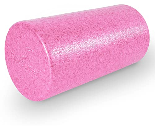 ProsourceFit High Density Foam Rollers 12 - inches Long, Firm Full Body Athletic Massager for Back Stretching, Yoga, Pilates, Post Workout Trigger Point Release, Pink