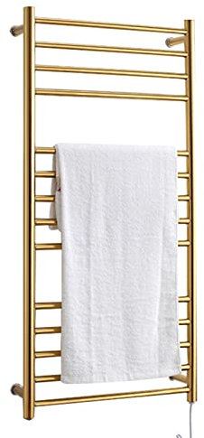KLZUOPT Heated Towel Rail 14 Bar Towel Warmer, 162W Modern Wall Mounted Heated Towel Rail Bathroom Radiator, 304 Stainless Steel Electric Heated Towel Rack,Plug In (Plug In)