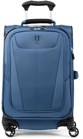 Travelpro Maxlite 5 Softside Expandable Luggage with 4 Spinner Wheels, Lightweight Suitcase, Men and Women, Ensign Blue, Compact Carry-on 20-Inch