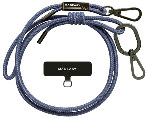 MAGEASY Crossbody Cell Phone Lanyard - Universal Rope Cell Phone Lanyard | 6mm Adjustable Strap for iPhone, Samsung & More