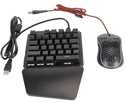 Einhändige RGB-Gaming-Tastatur und -Maus-Kombination, Tragbare Gaming-Tastatur, Professionelle Gaming-Maus, Halbtastatur-Gaming-Set für Android Harmony