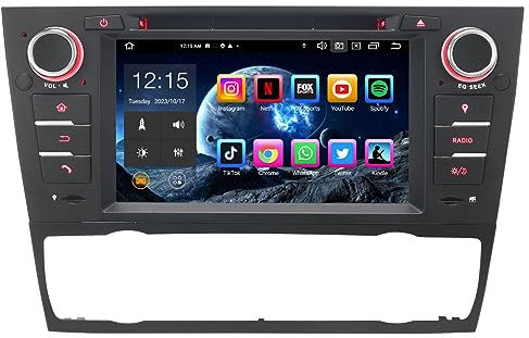 Erisin 7 inch 8-Core 4GB+64GB Android 14 Car Stereo Bluetooth with Sat Nav CD Player for BMW 3 Series E90 E91 E92 E93 Support CarPlay Android Auto DAB+ Wifi GPS DSP USB RDS FM Head Unit SWC DVR