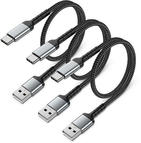 ULIFTUS USB C Kabel Kurz, 0.5M 3 Stück USB A auf UAB C Ladekabel | Nylon, 3A Schnellladen, 480 Mbit/s Datenübertragungsrate, für Samsung Galaxy S26 S25 S24 S23 S22, iPhone 17 16 Pro Max