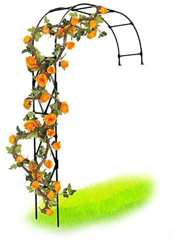 Demi-Arche À Rosiers, Jardin Archway, Mur grimpeur Demi-côté Plante Support PE Plastique Enduit métal Facile Escalade Jardin/allée/Toit (Color : Nero, Size : 120x240x40cm)