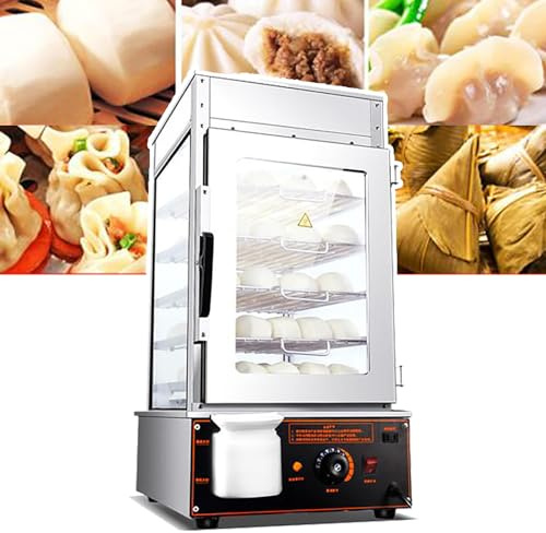 1200w Steamed Bun Warmer Machine(5-Layer), Commercial Bun Steamer, Electric Hot Food Warmer, 30-110℃ Temperature Range,for Store Buffet Restaurant,Etc