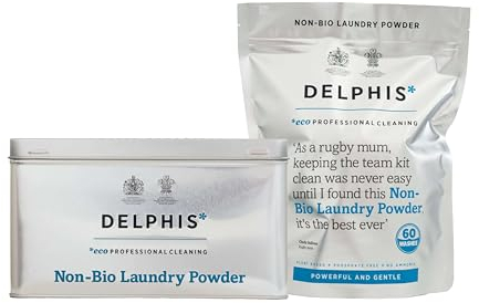 Delphis Eco Non-Bio Washing Powder + Free Collectors Tin | | 60 Washes | Eco-friendly Washing Powder | Sensitive Skin Laundry Detergent