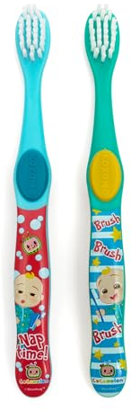 CoComelon Children's Toothbrush - Twin Toothbrush - 2 Pack - Kids Manual
