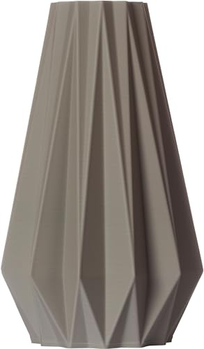 3D Vase Blumenvase Agneta M 21cm nachaltige Dekovase Hellgrau Deko Vase für Blumen