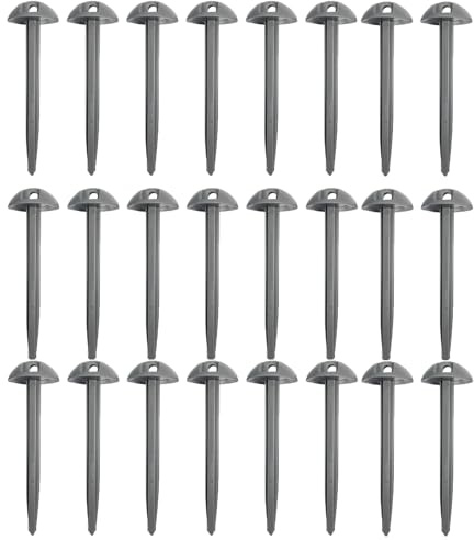 Heringe für Bodenplanen, Standheringe, Höhe 8,5 cm, Pilzoberseite, Kunststoff, Zeltheringe, Teppichheringe, strapazierfähig, für die Befestigung von Camping, Zelt, Regenplanen, Garten, Unkrautmatte,