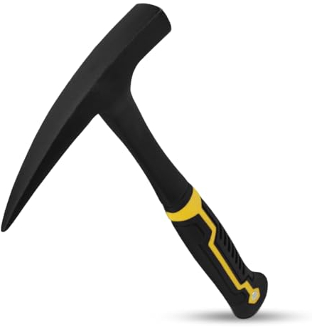 EEEOZ Martillo geológico de 28 onzas, martillo geólogo de acero de alta calidad de 12 pulgadas, utilizado para minería, caza de rocas y equipos de exploración, con una punta puntiaguda y mango que