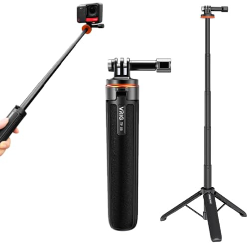 BeisDirect Treppiede Selfie Stick Treppiede Stand per Insta360 Ace Pro Staffa Fotocamera Sportiva Live Streaming Treppiede Portatile Selfie Stick