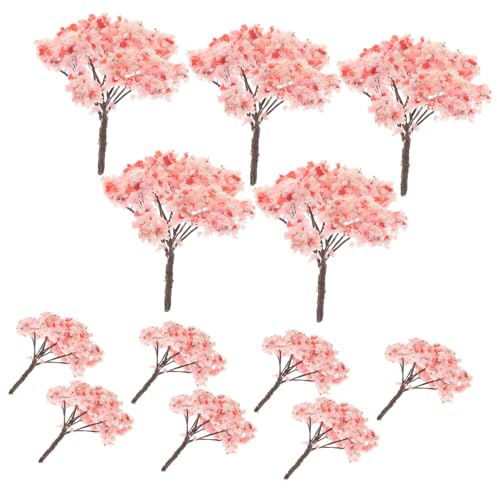 RORPOIR 12 Stück Künstliches Kirschbaum Dekormodell Mikrolandschaftsbaum Aus Langlebigem Material Realistische Miniatur Für Sandtisch Und Selbstgemacht Landschaftsgestaltung