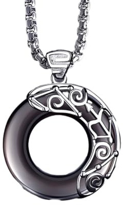ALTCIRNMD 12 Collana Con Segno Zodiacale Costellazione Per Uomo, Collana Con Ciondolo Ossidiana In Rilievo Costellazione Cava Ciondolo Con Segno Zodiacale Gioielli Oroscopo, Sagittario