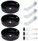 Neikafan 3 Piezas Embellecedor Lampara Techo Negro Rosetón Embellecedor Lampara Cilíndrico de Metal Con Placa Fijación Lampara Techo 100mm para Sala de Estar, Pasillo, Candelabro de Cocina