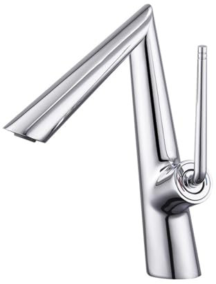 Bathroom Utensils Luxury Creative White Basin Mixing Washbasin Faucets for Sink Wash Hand Mixer Metal Taps Accessories for Bath (Chrome)