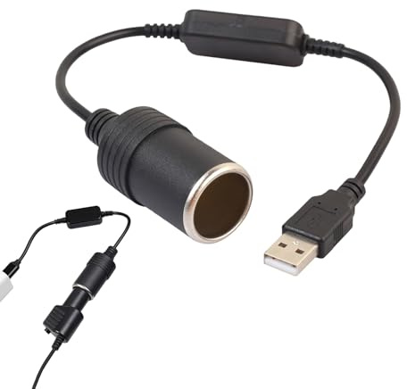USB auf Zigarettenanzünder 12V,Adapter Zigarettenanzünder Steckdose,USB A Stecker Auf 12V Auto Zigarettenanzünder Buchse Konverter,USB Zigarettenanzünder Adapter,Zigarettenanzünder Weiblich Konverter