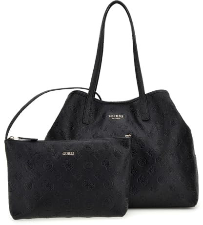 GUESS Vikky II Large 2 In 1 Tote Black Logo
