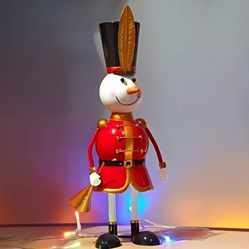 Marco Paul Christmas Snowman Decoration – 20 cm Hand-Painted Metal Ornaments – Free-Standing Festive Snowman Figures for Indoor & Outdoor Xmas Décor Table Displays & Winter Home Decoration